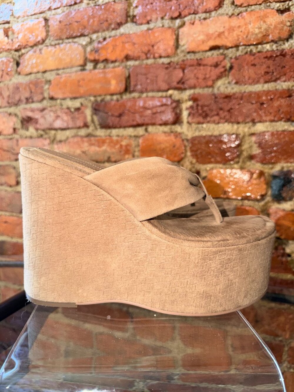 Steve Madden Taupe Suede Platform